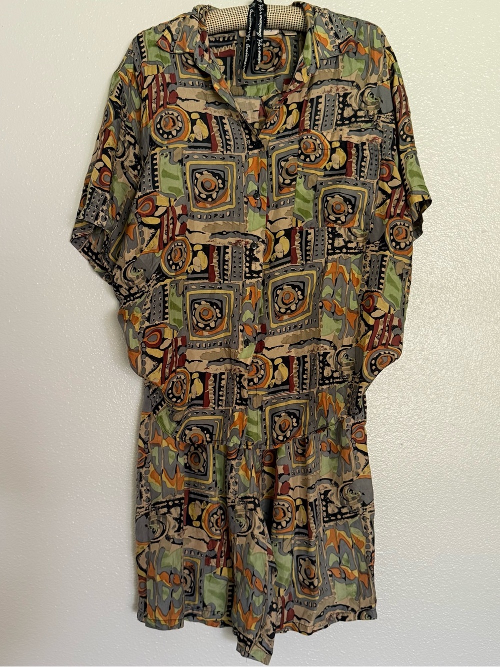Vintage 90s 100% Silk Abstract Print Matching Lounge Set | Jane Ashley